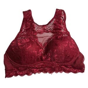 Candie's Women's M Burgundy Lace Bralette Medium